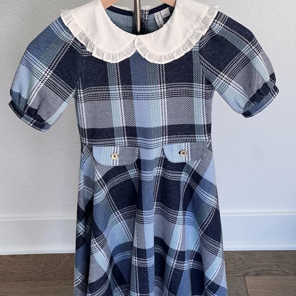 Janie And Jack Blue Plaid Dress NWT - Picture 2 of 12